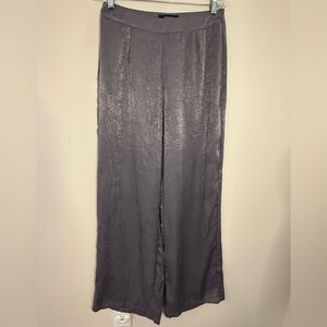 Outrageous Fortune shimmery silver wide leg dress pants SZ 8